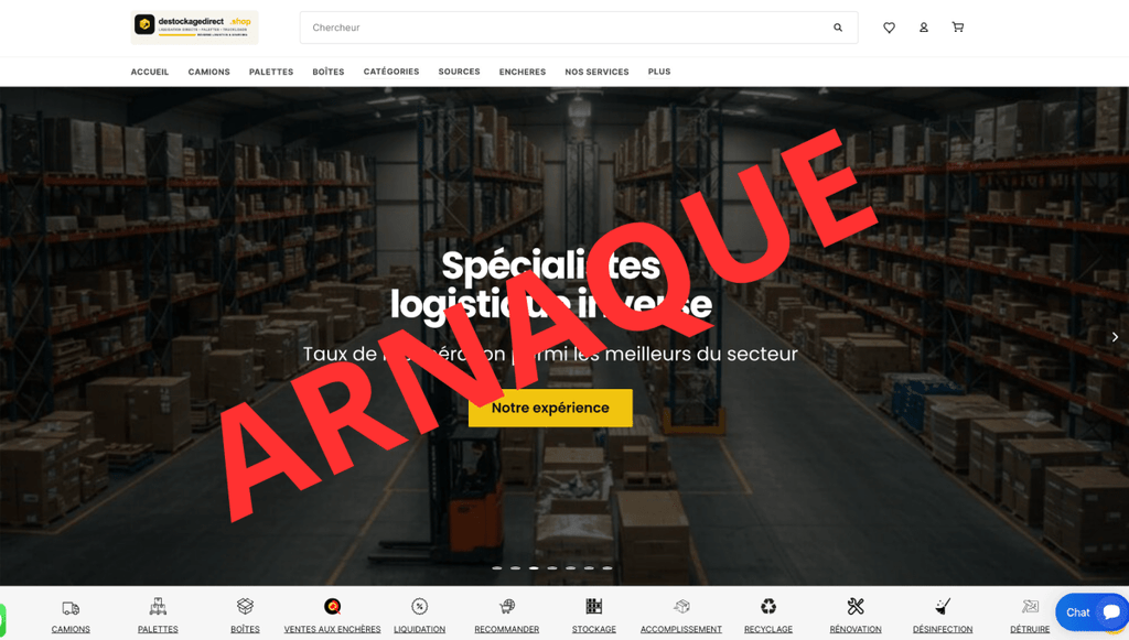 ALERTE ARNAQUE : Ne vous faites pas piéger par destockagedirect.shop