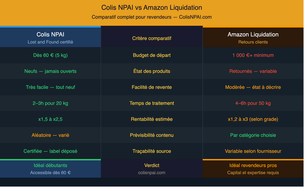 Colis NPAI vs Amazon Liquidation : Quelle Source est la Plus Rentable pour les Revendeurs en 2026 ?