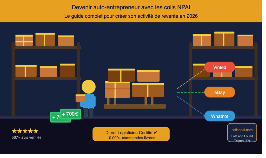 Devenir Auto-Entrepreneur avec les Colis NPAI en 2026 : Le Guide Complet pour Créer son Activité de Revente