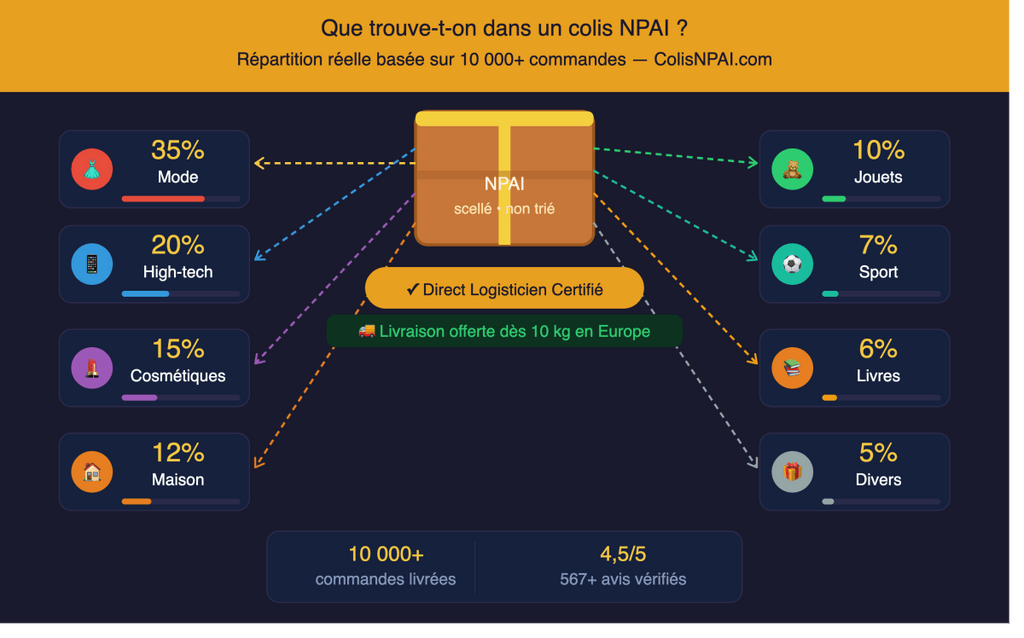 Que trouve-t-on dans un colis NPAI ? Contenu réel 2026